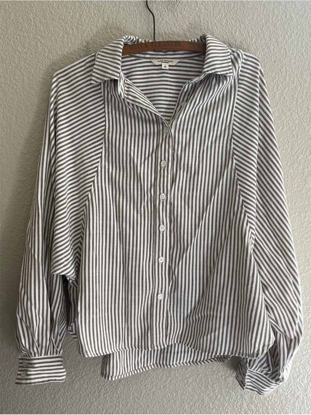 Max Studio Striped Button Down Women’s Size Medium